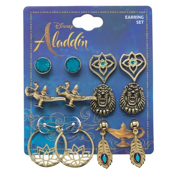 Bioworld Jewelry Disney Aladdin Princess Jasmine Earrings 6 Pack
